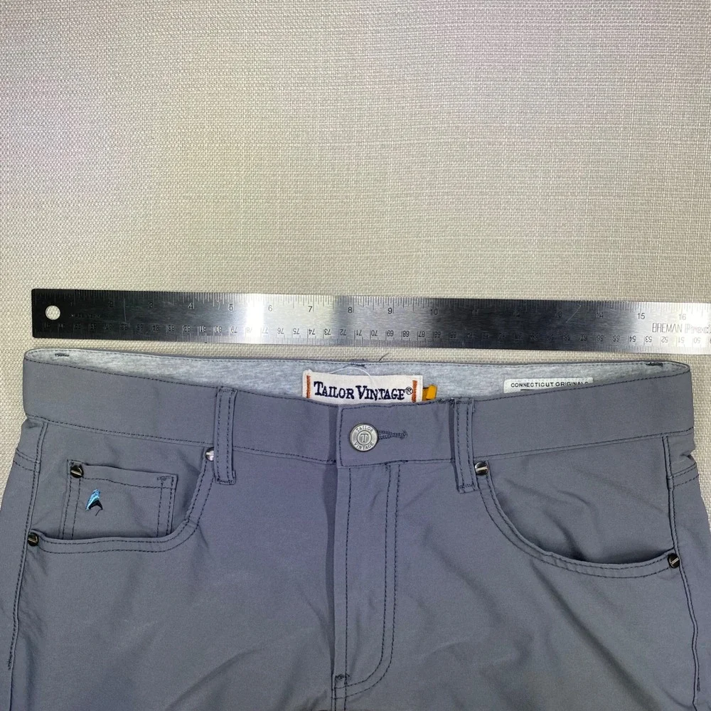 Tailor Vintage Canaan Slim Fit Comfort Stretch Shorts Mens 32 Gray Golf Casual